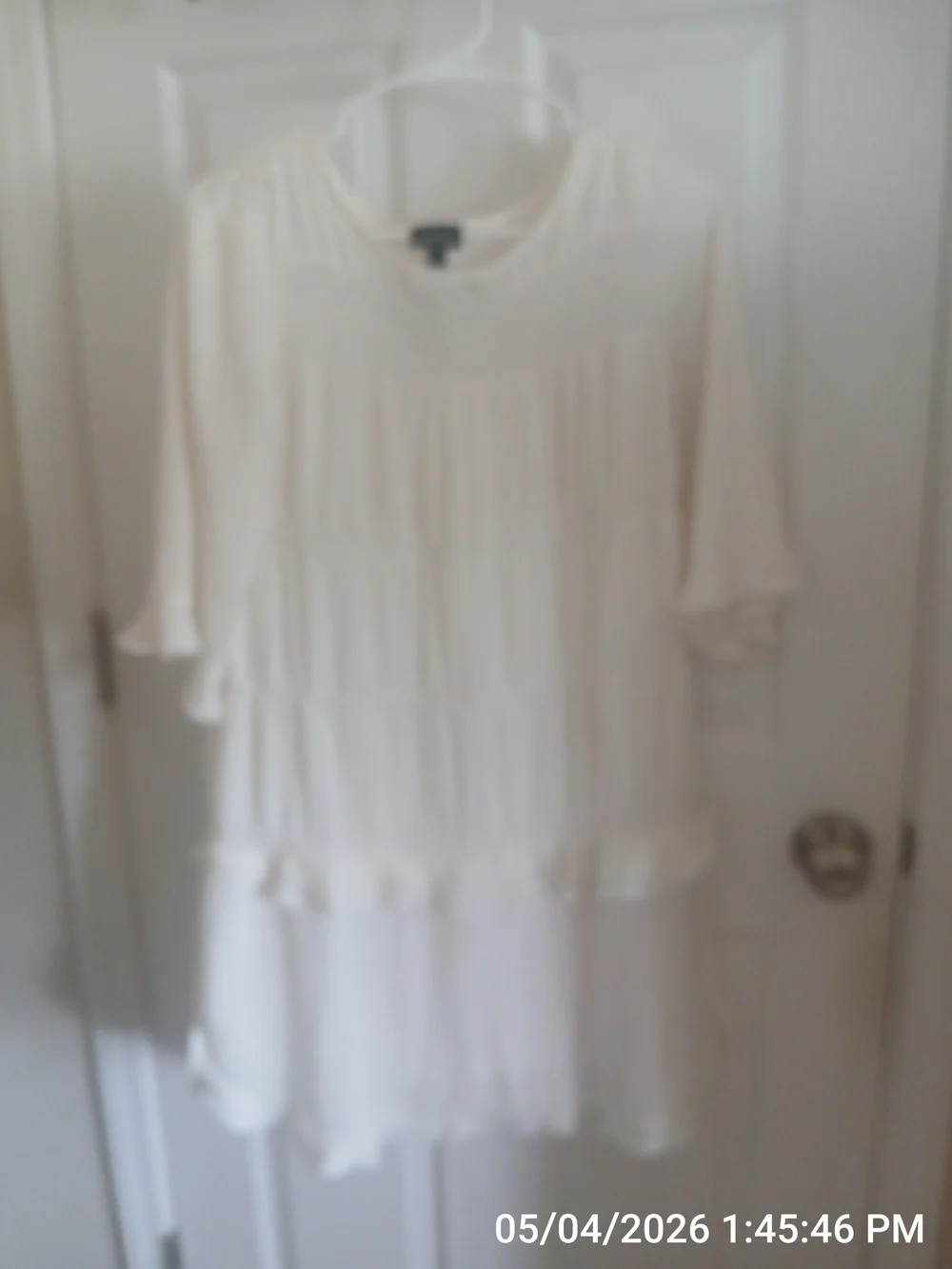 White Lace-Trim A-Line Dress - Picture 4 of 5